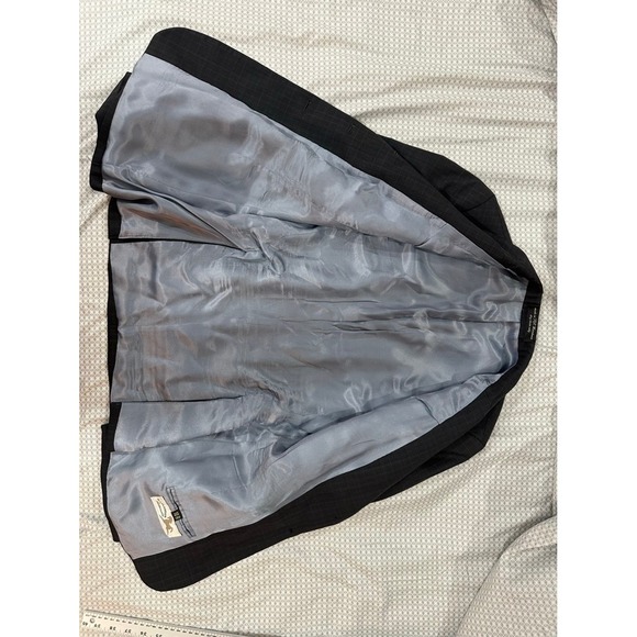 R J CLASSICS Platinum Women's Plaid Blazer Jacket Size 10R Dark Gray Blue - Picture 11 of 11